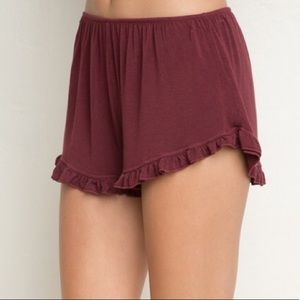 Maroon Brandy Melville Flowy Shorts